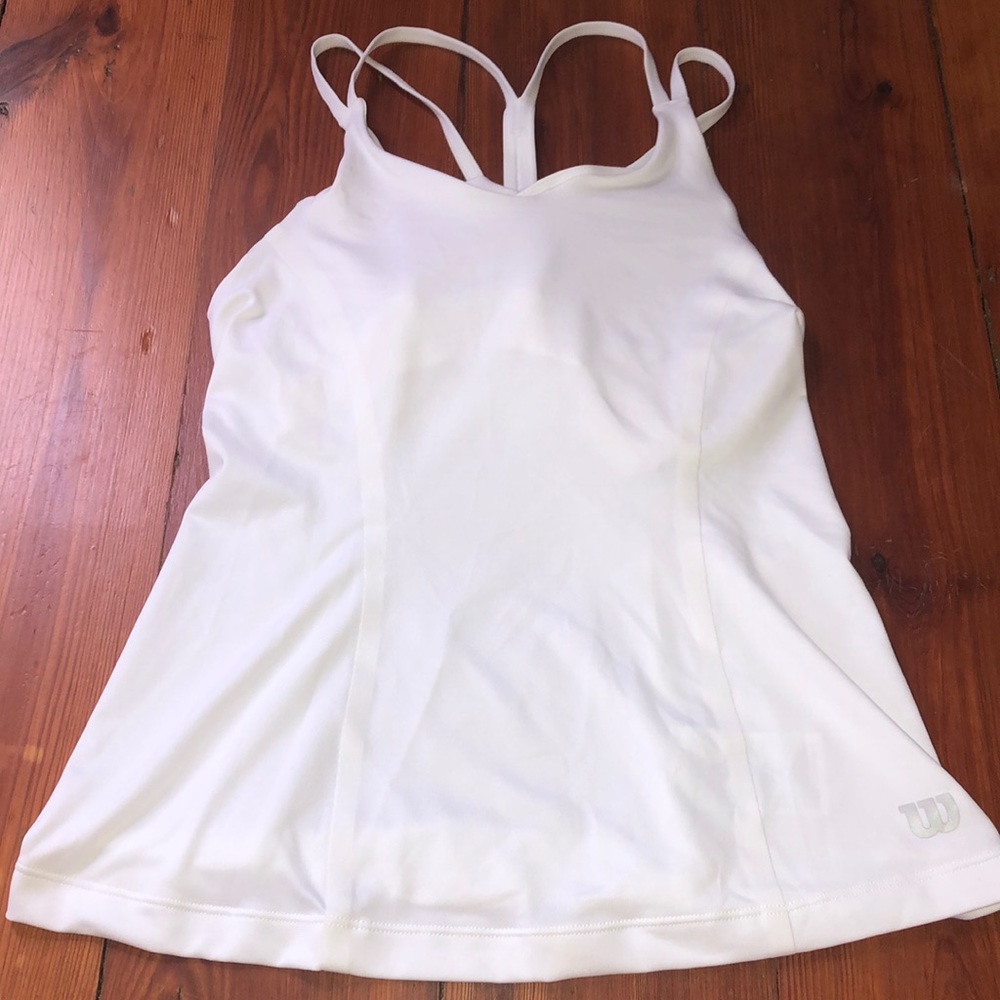 Women’s white Wilson tennis tank top